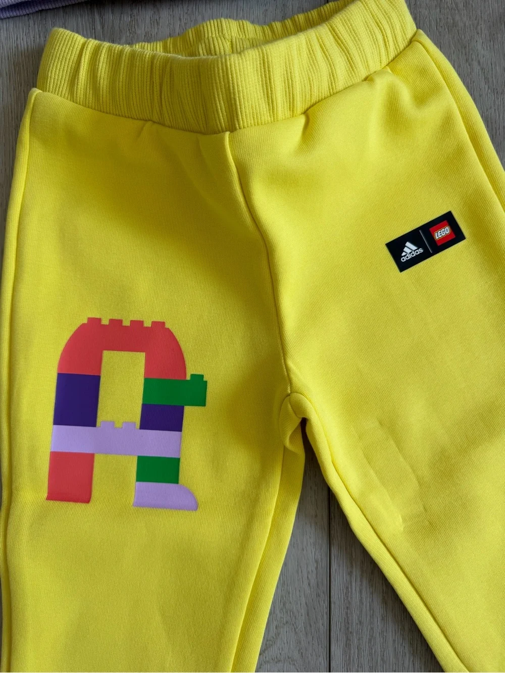 adidas Kids Lavender Zip Jacket with Yellow Jogger Pants